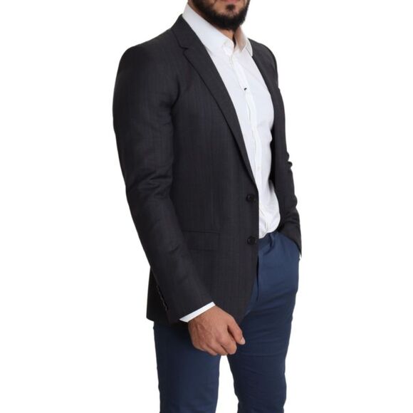 Dolce & Gabbana Black Wool Single Breasted Coat MARTINI Men's Blazer